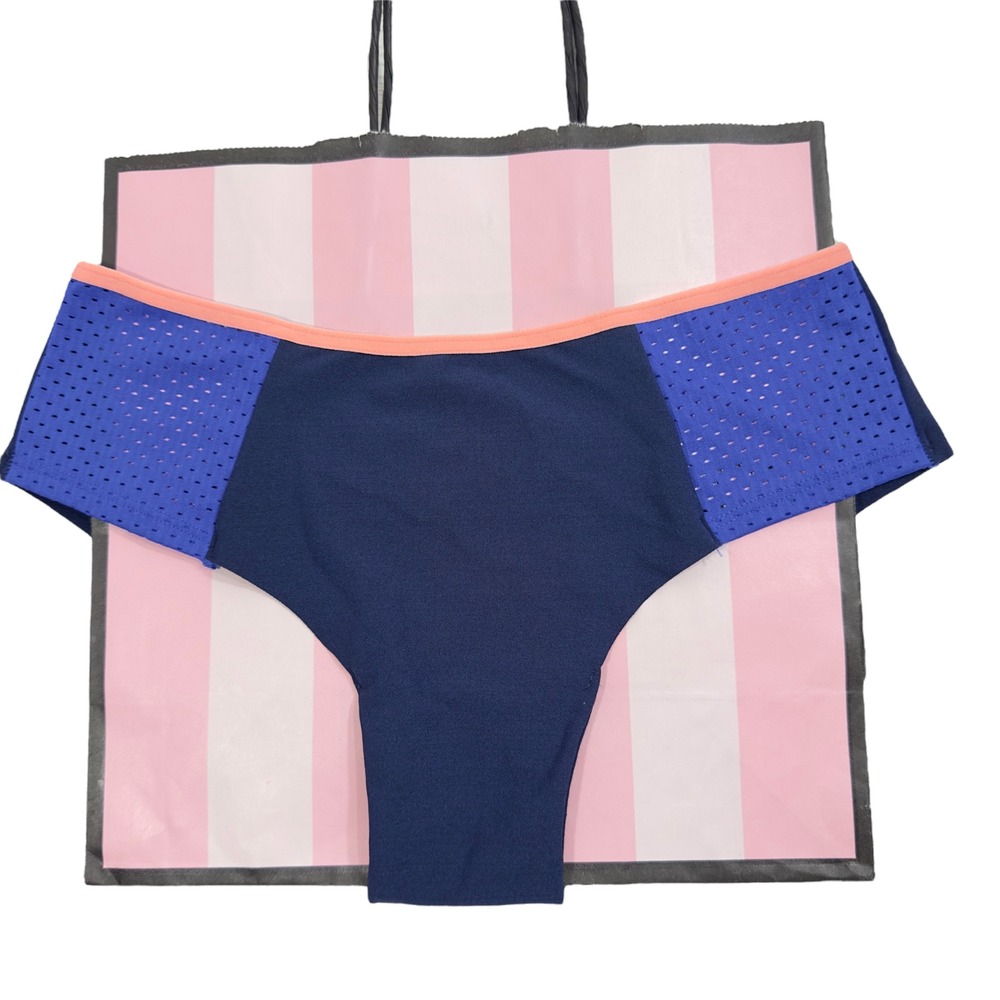 NWT PINK‎ Victoria's Secret Blue Mesh Cheeky Panties Women's Underwear